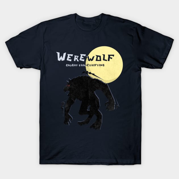 Werewolf Caught Shapeshifting T-Shirt by Bumblebeast